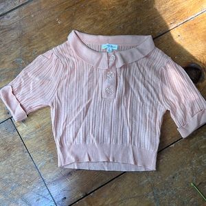 For love and lemons Peach cropped t-shirt